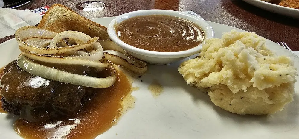 Hamburger Steak with Grilled Onions and Gravy